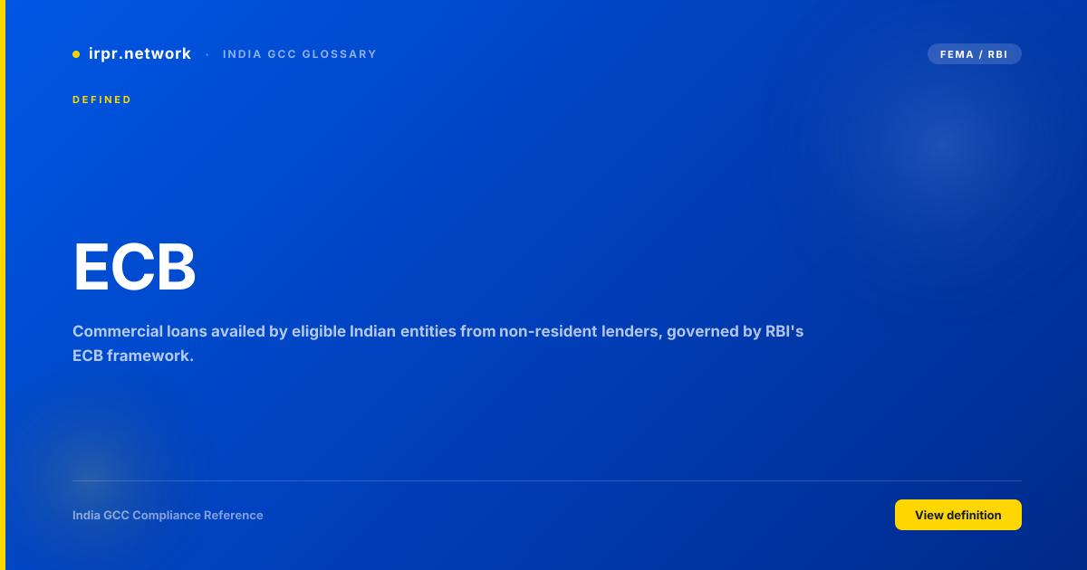 ECB - India GCC compliance term