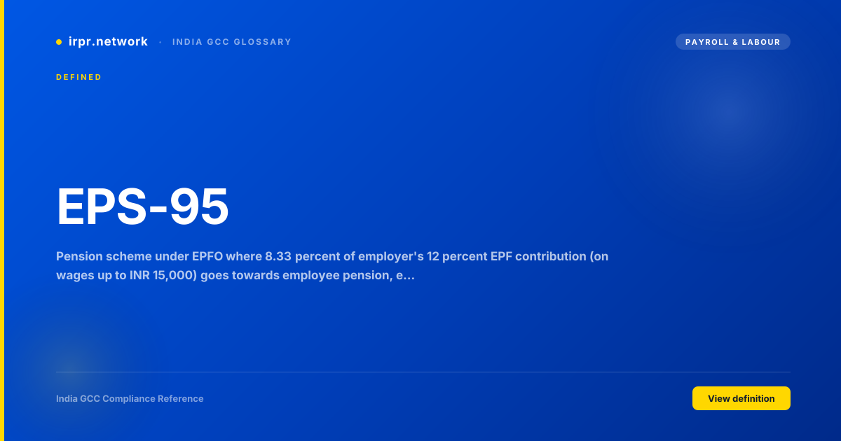 EPS-95 - India GCC compliance term