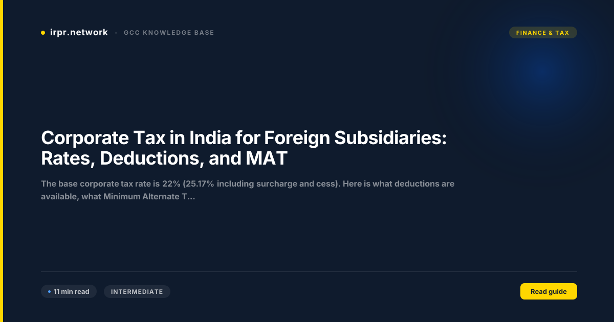 Corporate Tax in India for Foreign Subsidiaries: Rates, Deductions, and MAT guide thumbnail