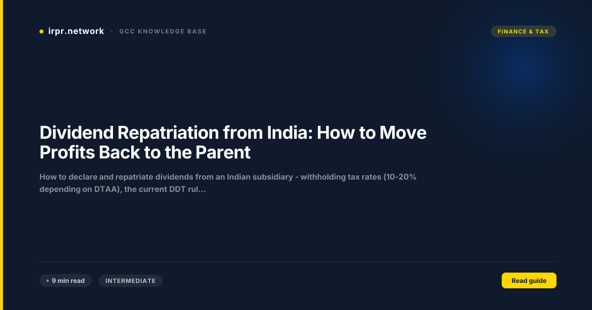 Dividend Repatriation from India: How to Move Profits Back to the Parent guide thumbnail