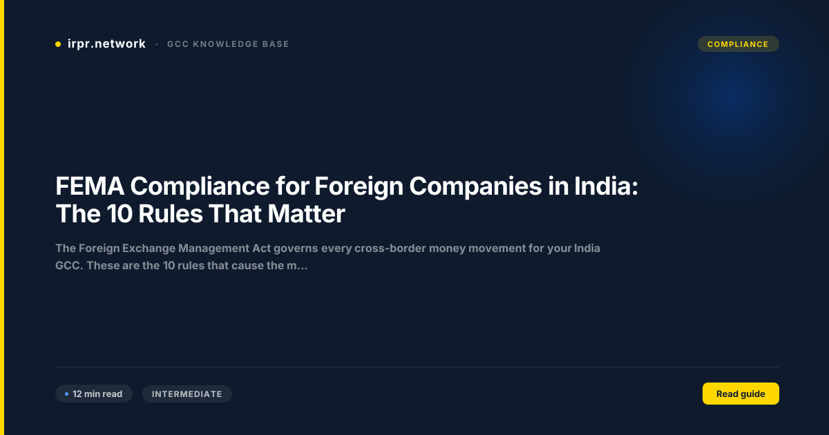 FEMA Compliance for Foreign Companies in India: The 10 Rules That Matter guide thumbnail