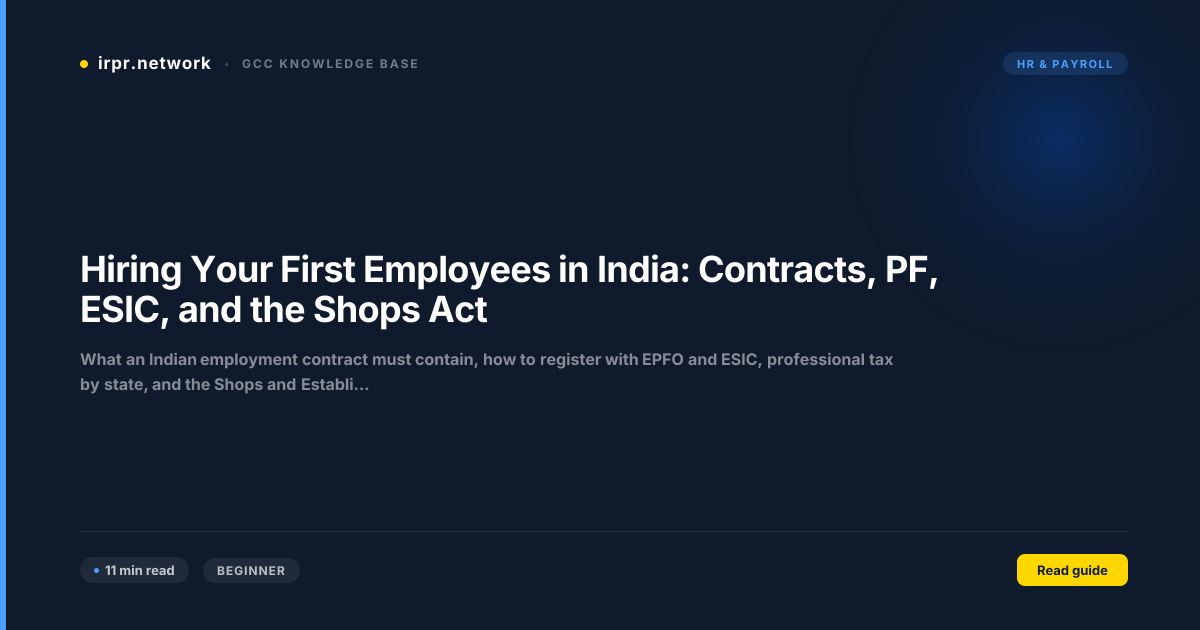 Hiring Your First Employees in India: Contracts, PF, ESIC, and the Shops Act guide thumbnail