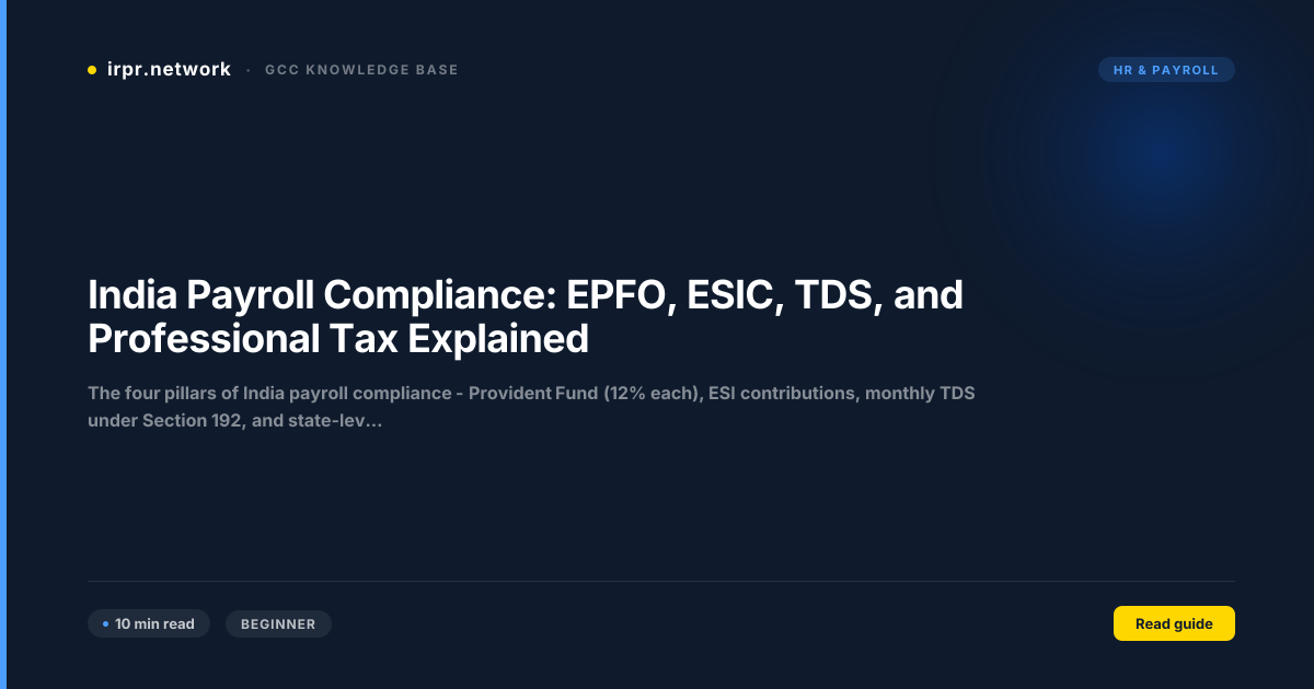 India Payroll Compliance: EPFO, ESIC, TDS, and Professional Tax Explained guide thumbnail