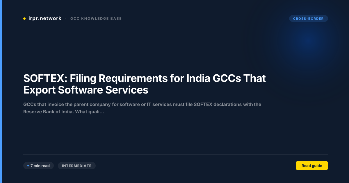 SOFTEX: Filing Requirements for India GCCs That Export Software Services guide thumbnail
