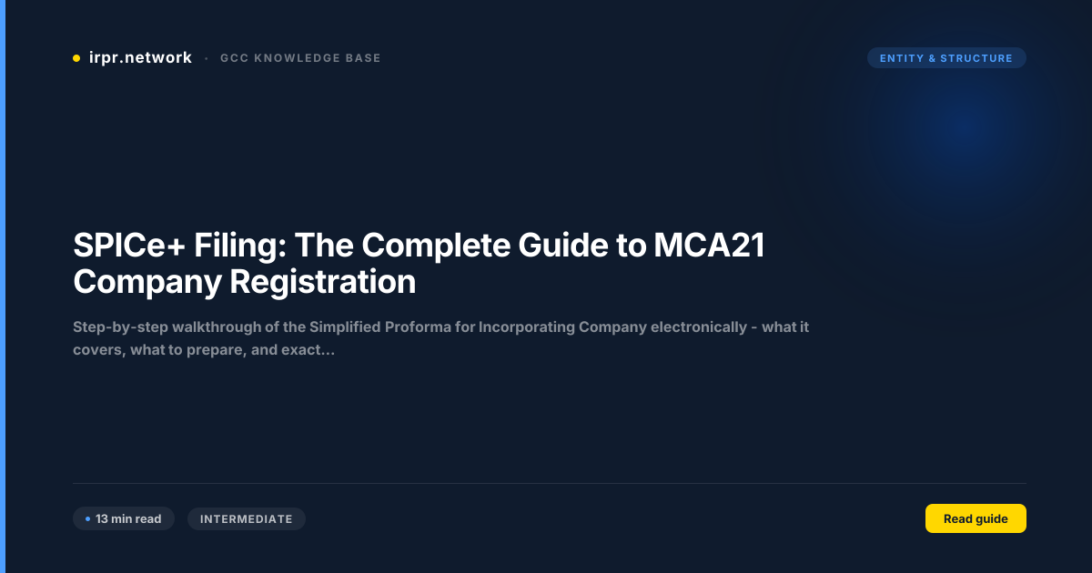 SPICe+ Filing: The Complete Guide to MCA21 Company Registration guide thumbnail